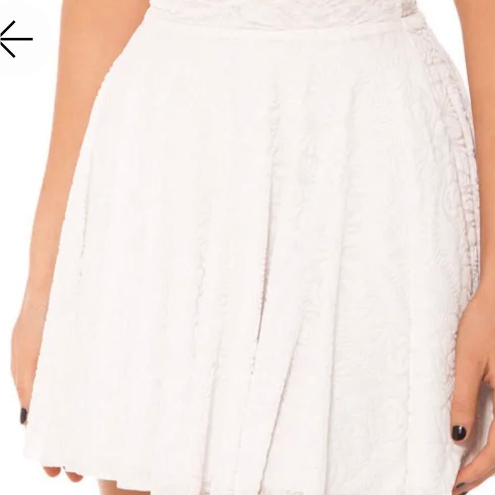Burned Velvet White Cheerleader skirt    Limited